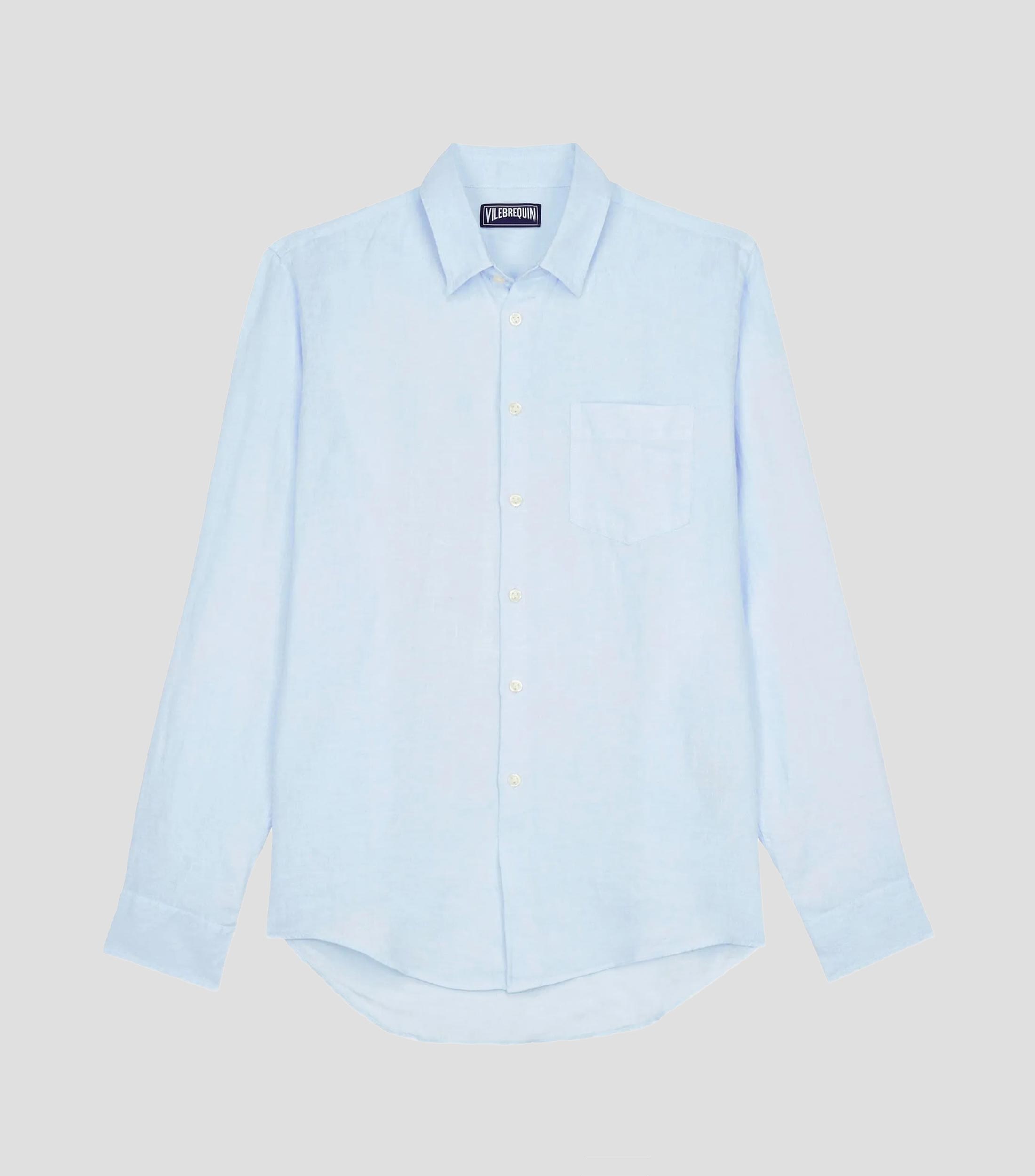 Camisa lisa manga larga Hombre